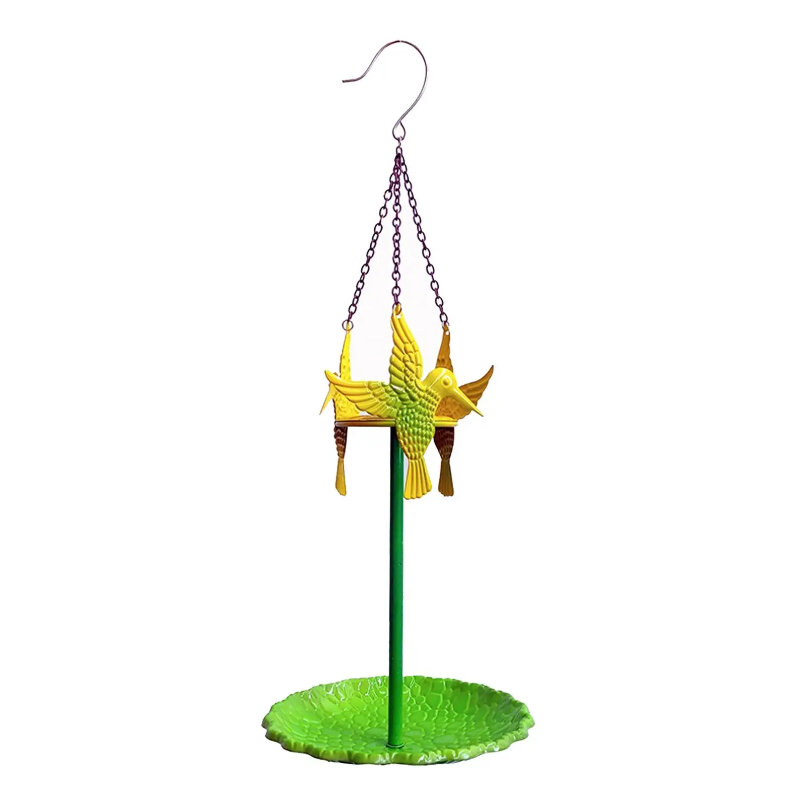 Metal Hanging Bird Feeder Platform with Chains Tray Pet Supplies for Backyard Outdoor Yard Garden Decor