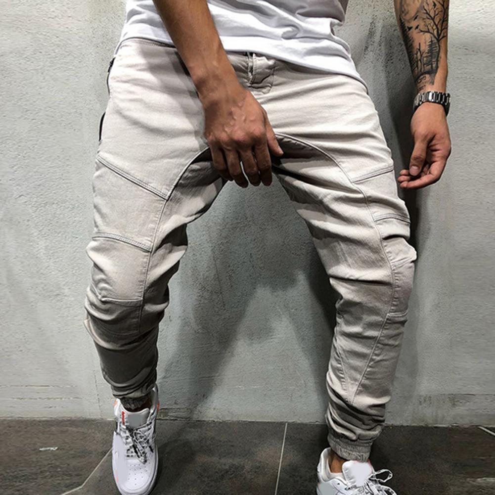 Elastic Waist Slim Hip-hop Sports Men Pants Pencil Multi Pockets Harem Joggers Pants Streetwear_voghion.com