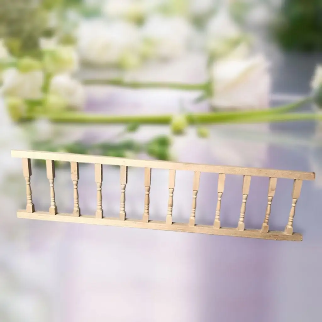 Dollhouse Railing DIY Balusters Miniature Scene Decoration Accessories Fence 1/12 for Stairs Steps Balcony Kids Children