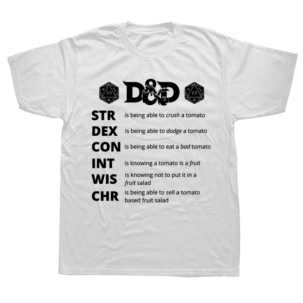 Lustige Hip Hop DND Spiel Streetwear Dungeon Drachen T Shirt Tops Tees Dnd Drachen Würfel Rpg T-Shirt Männer Kleidung Hombre Camiseta – Detail 3