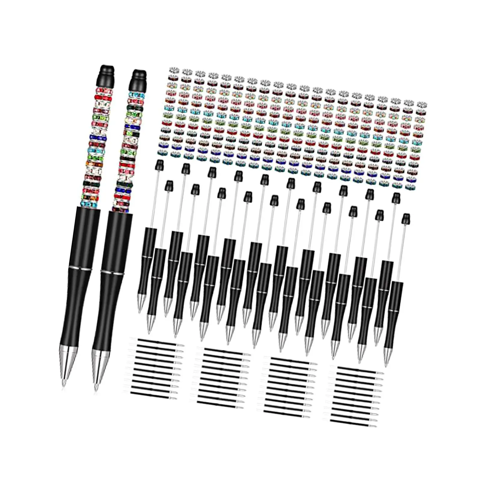 1.0mm Beadable Pens DIY Set Ballpoint Pen Wedding Favors Ball Pen Beadable Pens for Journaling Pens Drawing Exam Office School