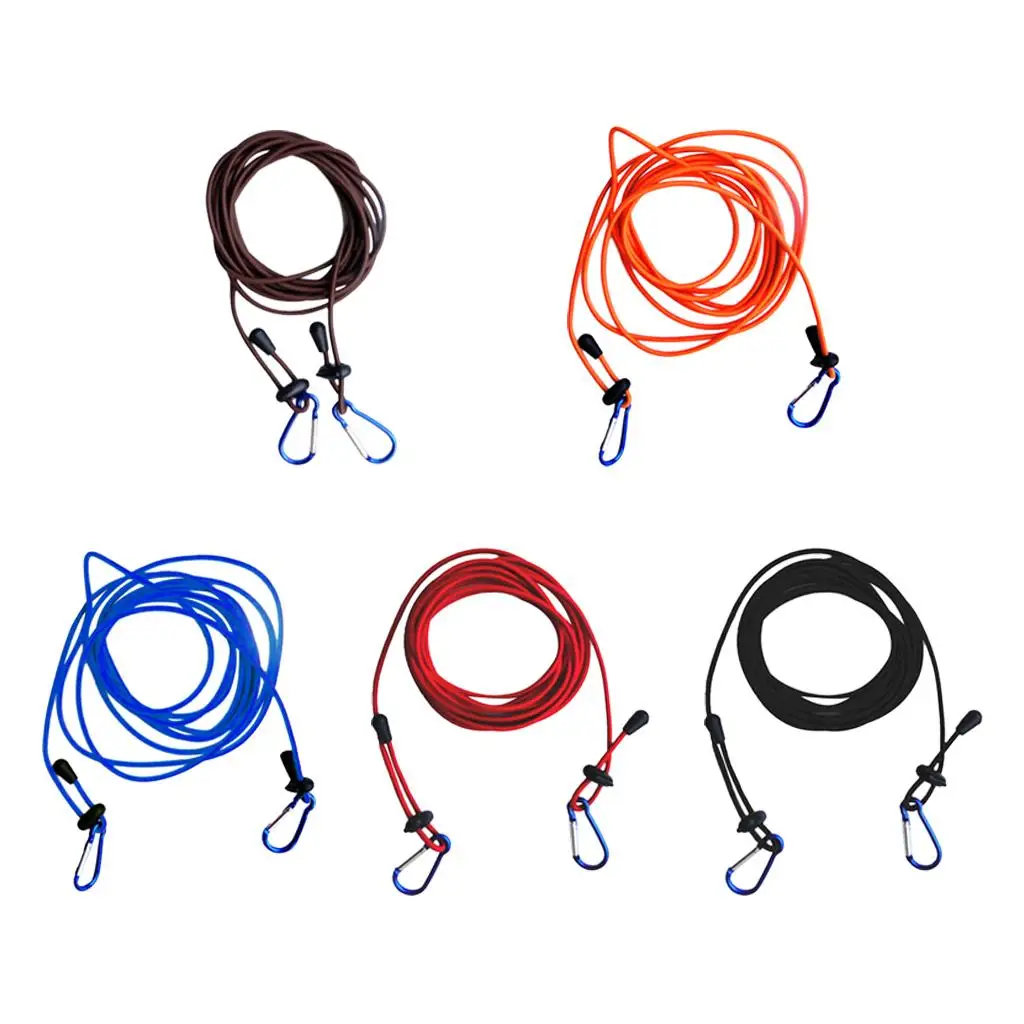 Kayak canoe boat tow line with 2 carabiner clips, safety rope with