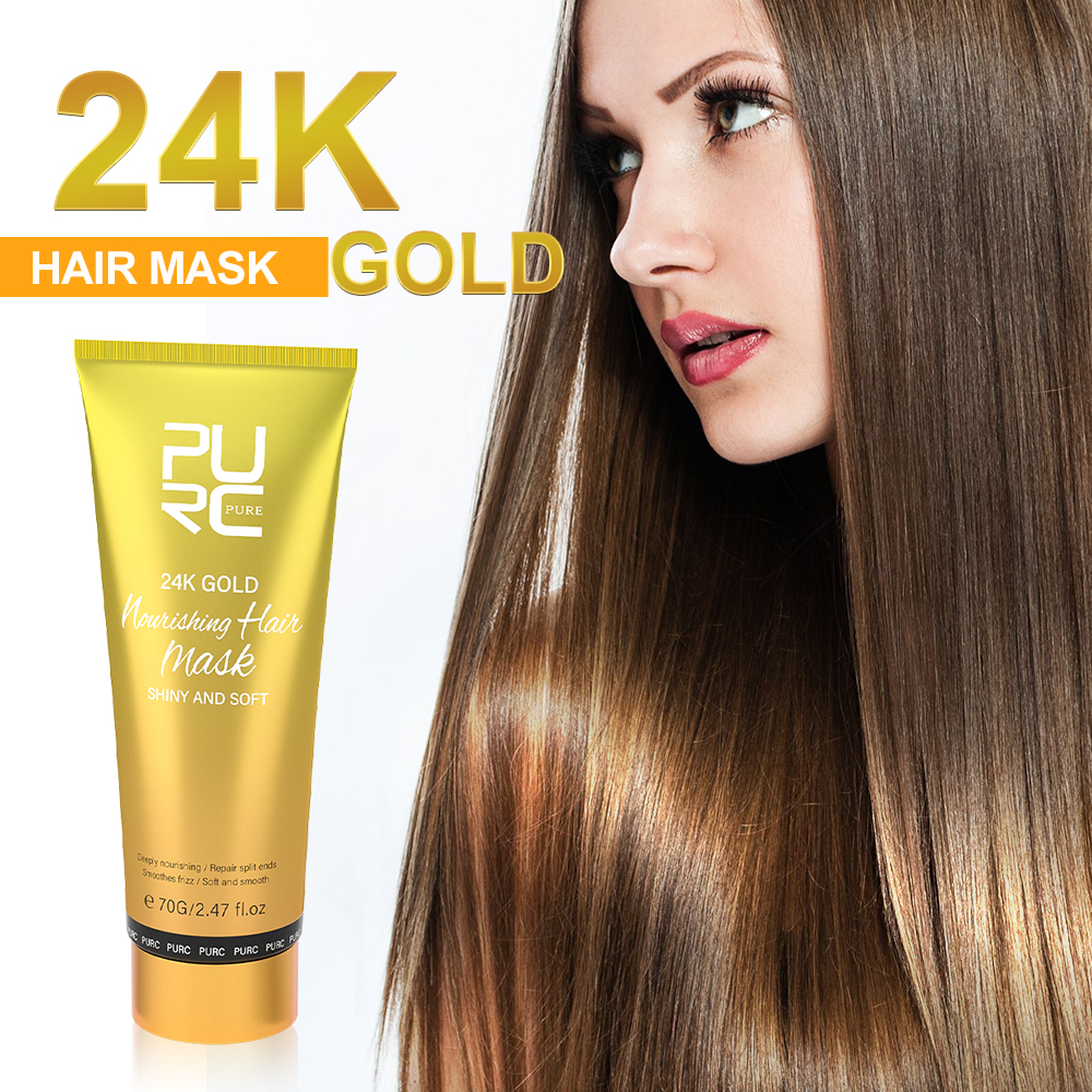 Best of PURC 24K Gold Hair Mask Professional Repair Damaged Frizz Keratin Treatment Cream Smoothing Straighten Masks Hair Care Products Reviews & Tips