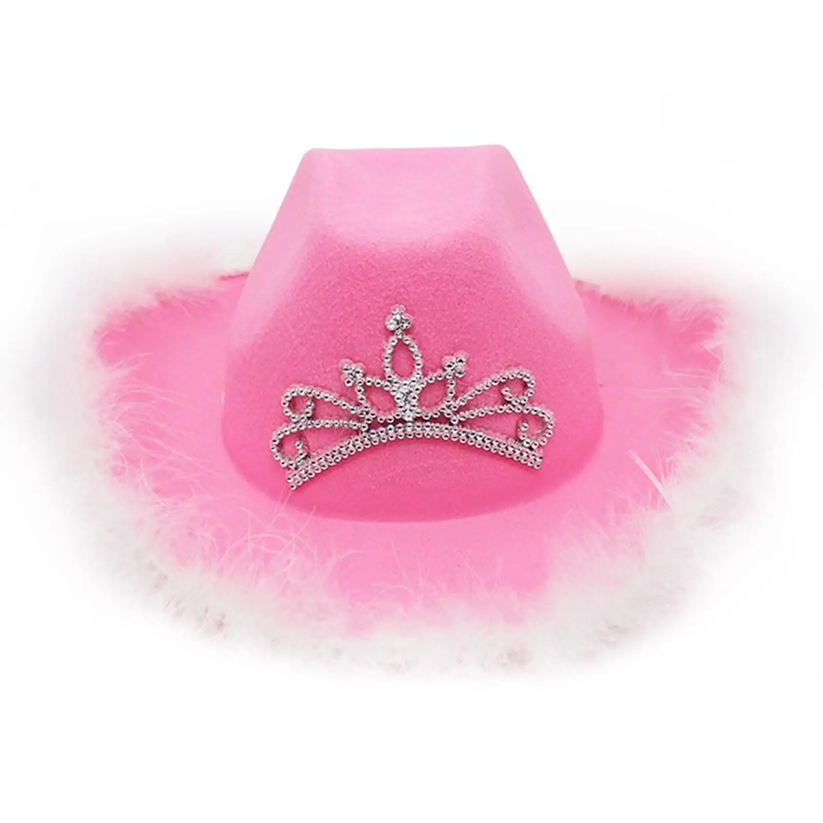 Crown Pink and White  Hats with Sequin Star  Feather for Party Fancy Dress Props Carnival Cosplay 