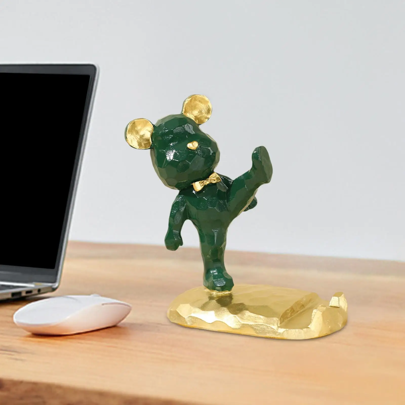 Resin Bear Sculpture Mobile Phone Stand Accessories Animal  Support Bracket Statue Crafts for Desktop   Shelf 