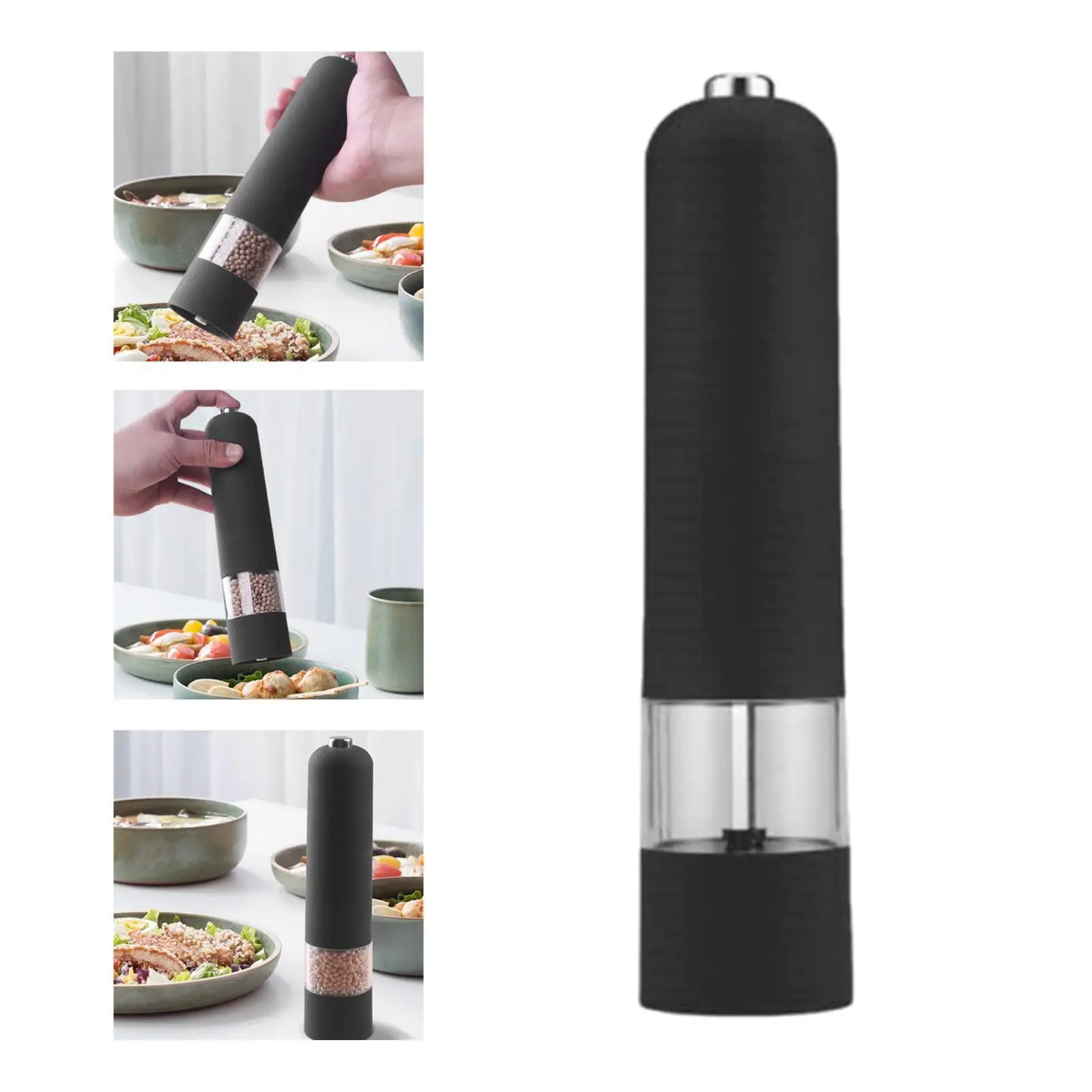 Electric Salt and Pepper Mill Adjustable Salt Miller Peppercorn Crusher