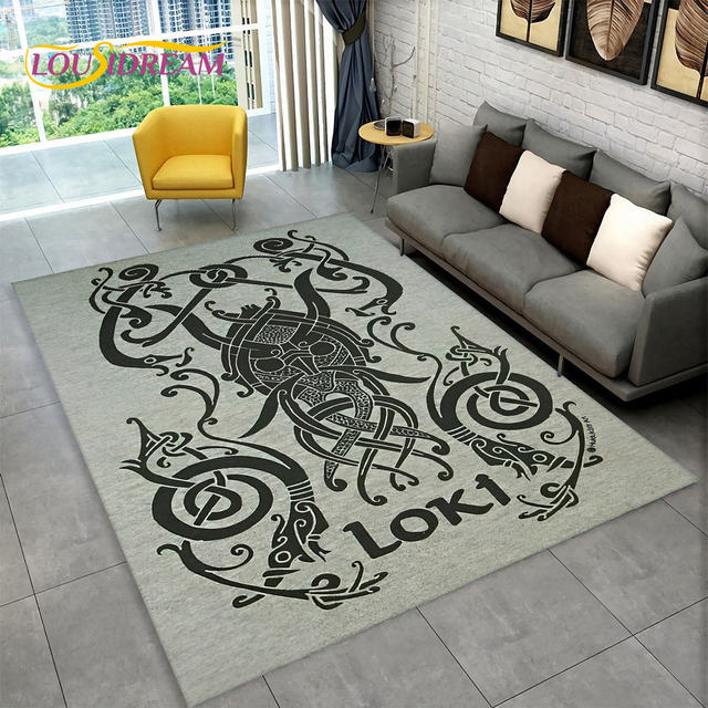 Odin’s Raven In 2024 Norse Mythology Decor Area Rug, Viking Decor, Viking Rug, Viking Area Rugs