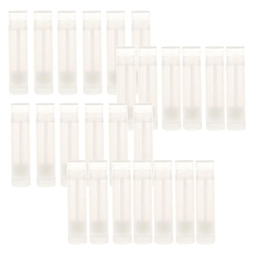 25 Pieces 5 Empty Lip Balm DIY Tubes Cosmetic Containers Bottles with 