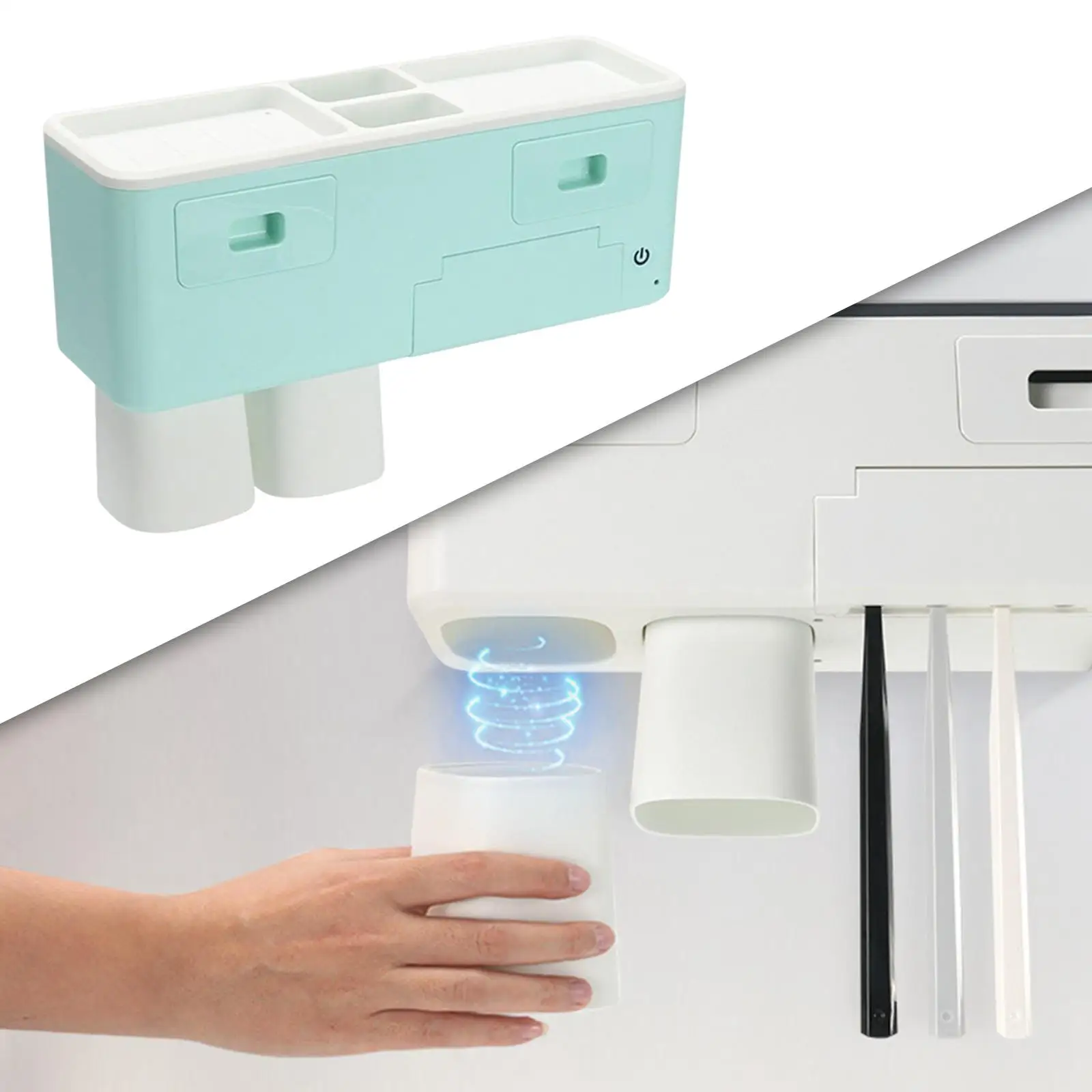 Multifunctional Toothbrush  Mount Cosmetic Drawer Organizer Rechargeable No Drilling