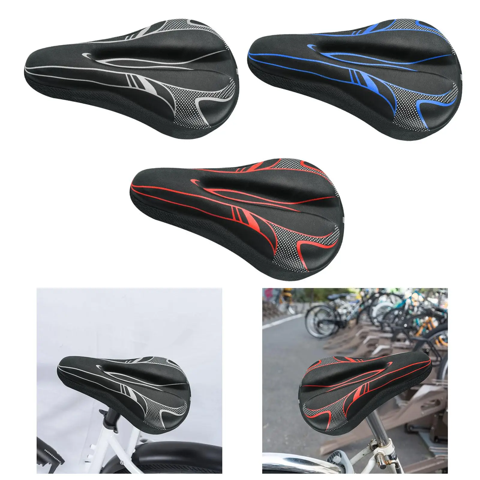 Bike Saddle Cover Pads Cycling Universal Fit Wears Resistant Bike Seat Cover