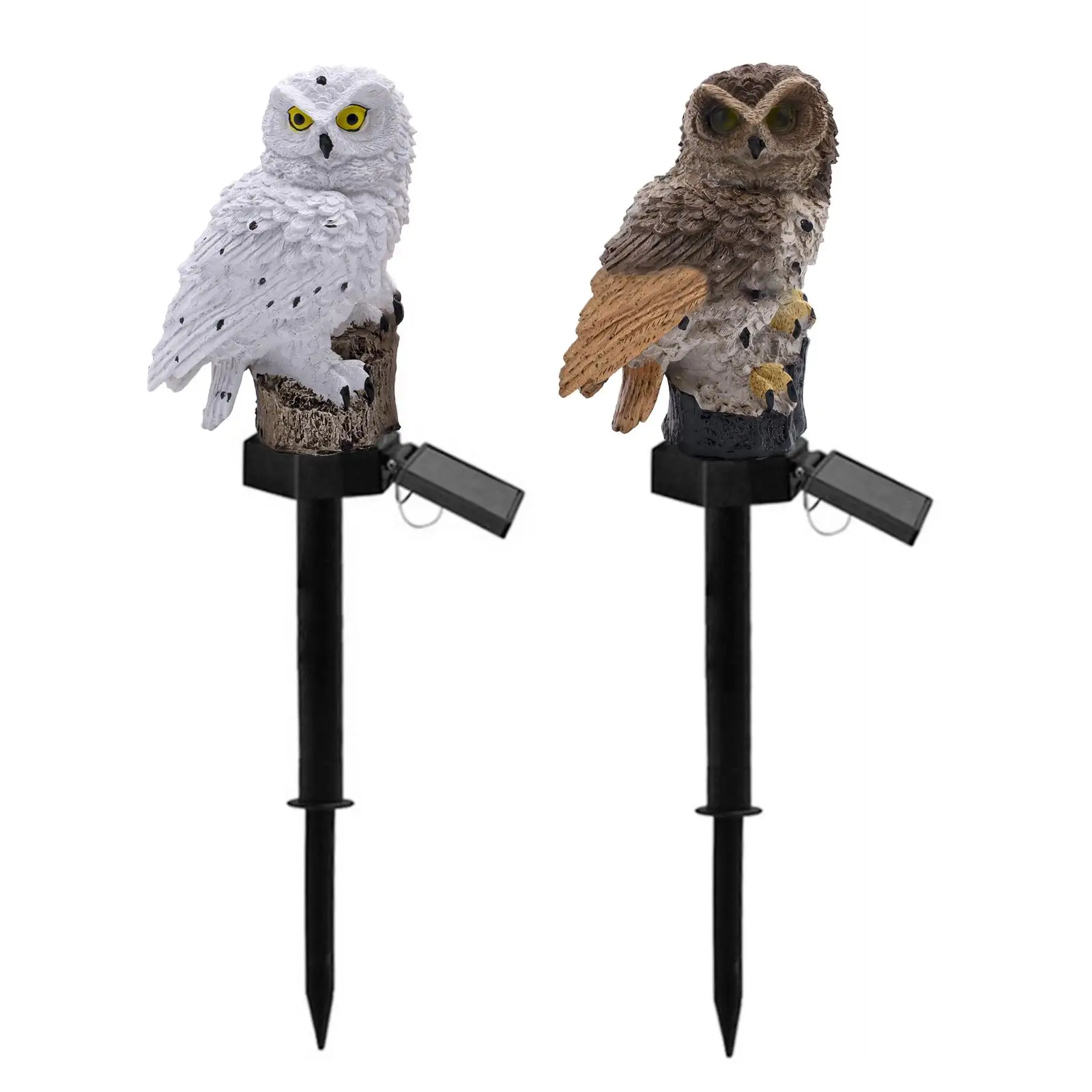 Owl Shape Lawn Light with Stake Solar LED Lights Creative Resin Night Lights for Outdoor Lighting Christmas Garden Ornament Yard