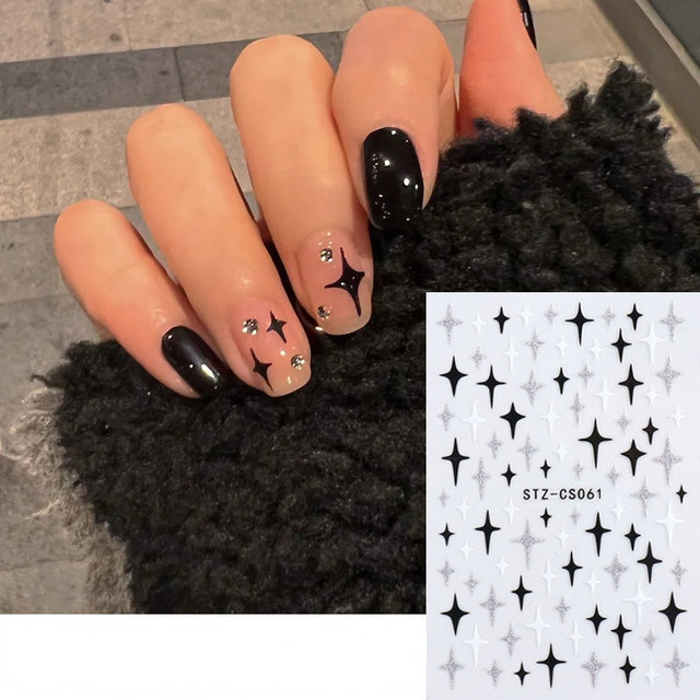 CakesInc.Nails - V L Black Negative Space 'NAIL DECALS, ♡ NAIL DECALS ♡