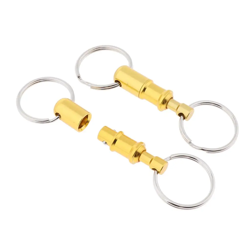 2x 2PCS Detachable Keychain, Key Rings Lock Holder Dual Split Rings for Handy Accessories