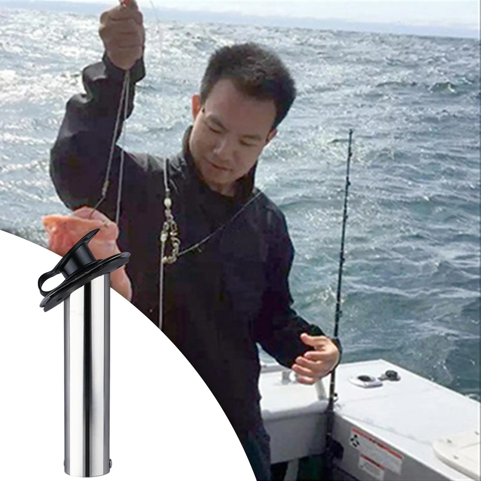 Fishing Rod Holder Stainless Steel Flush Mount Sunshine Resistant Anticorrosion Rustproof Heavy Duty Accessory for Boat Kayak