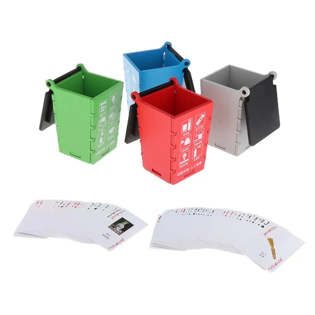 Trash , Mini Trash Holder Kids Garbage Classification Learning Toys (Include 4pcs Garbage Cans + 10)