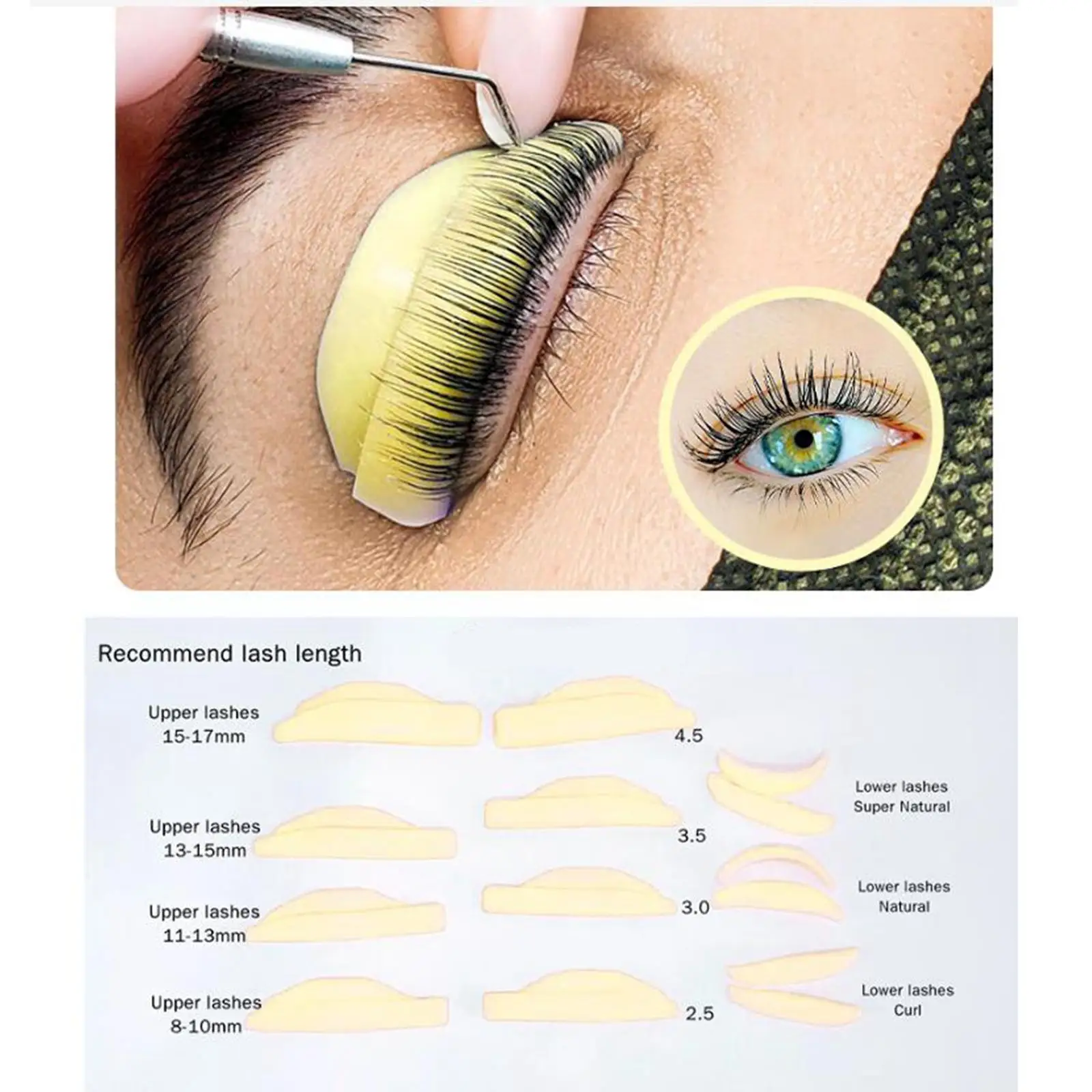 Silicone Eyelash Perm Lift Pads Eyelash Lift Pads Eyelash Extensions Eyelash Curler Refills Pads for Tinting Eyes Makeup Home