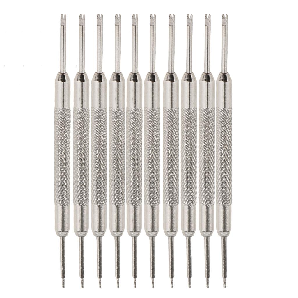 10pcs Prettyia Stainless Steel Watch Band Strap Spring Bar Link Pins Remover Watch Repair Tools Silver Color