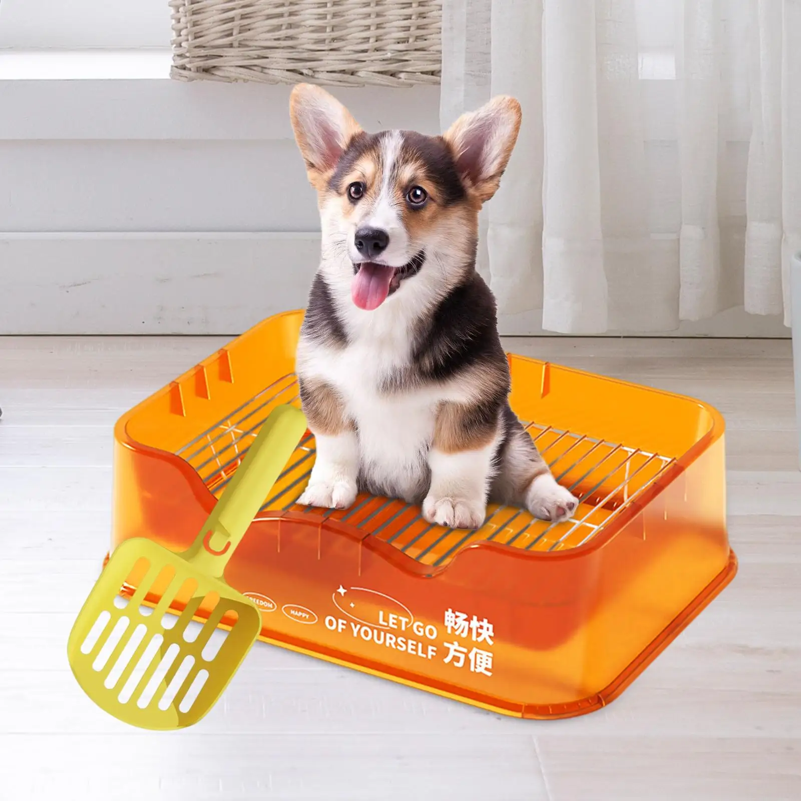 Dog Toilet Puppy Litter Box Toilette Portable with Scooper Dog Potty Tray