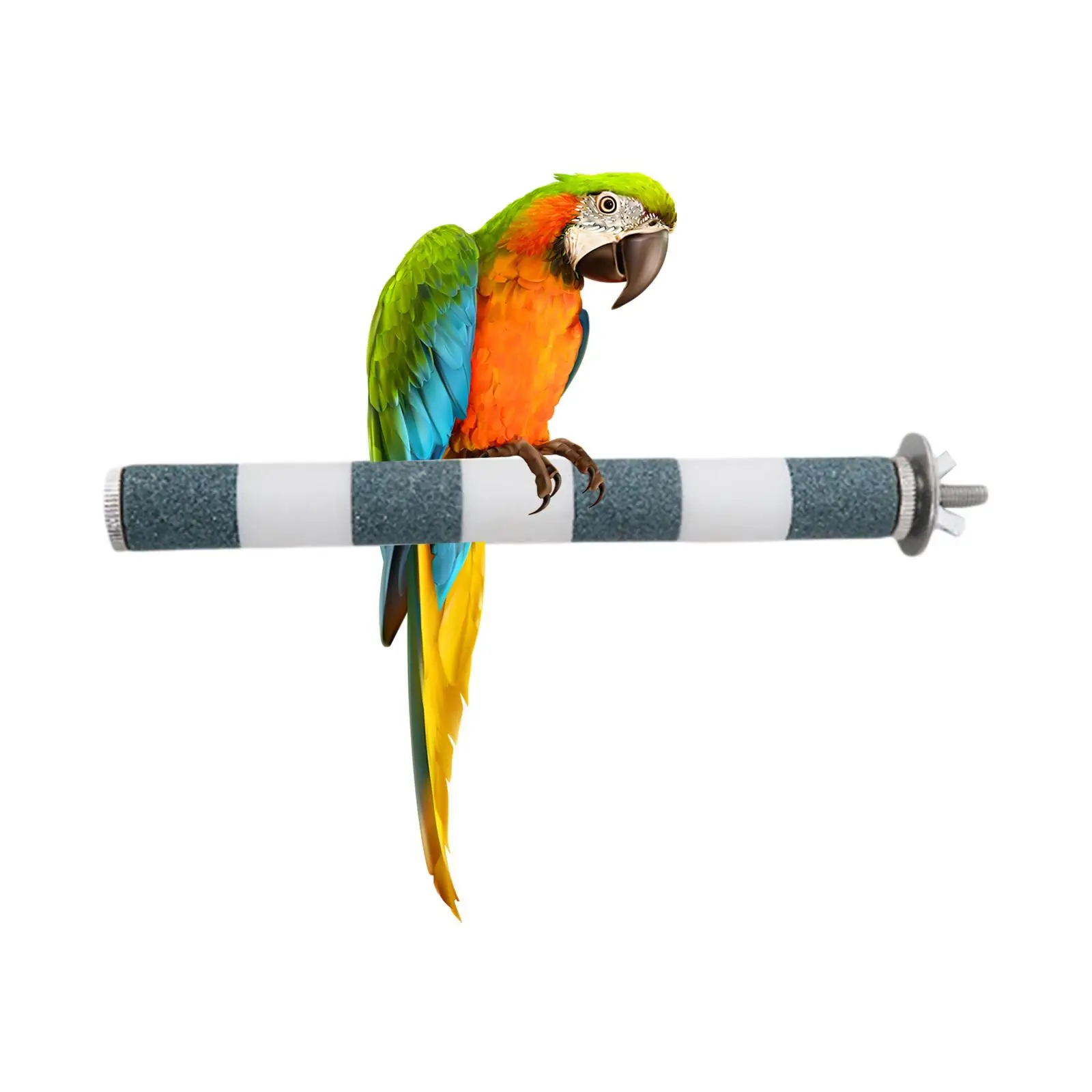 1Pc Parrot Cage Rough Surface Wood Paw Grinding Perch Stand Stick Platform Bird Roller Toy Fit For Small And Medium Sized Birds