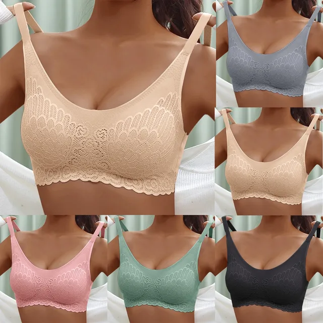 Plus Size Lace Sports Bras For Women Wireless Push Up Small Chest Gathered  Sleep Bra Solid Breathable Comfortable Underwear Top - AliExpress