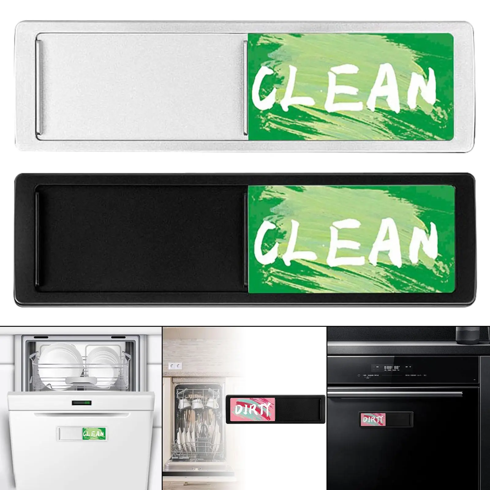 Double Sided Dishwasher Clean Dirty Sign Cute for Kitchen Fridge Apartment