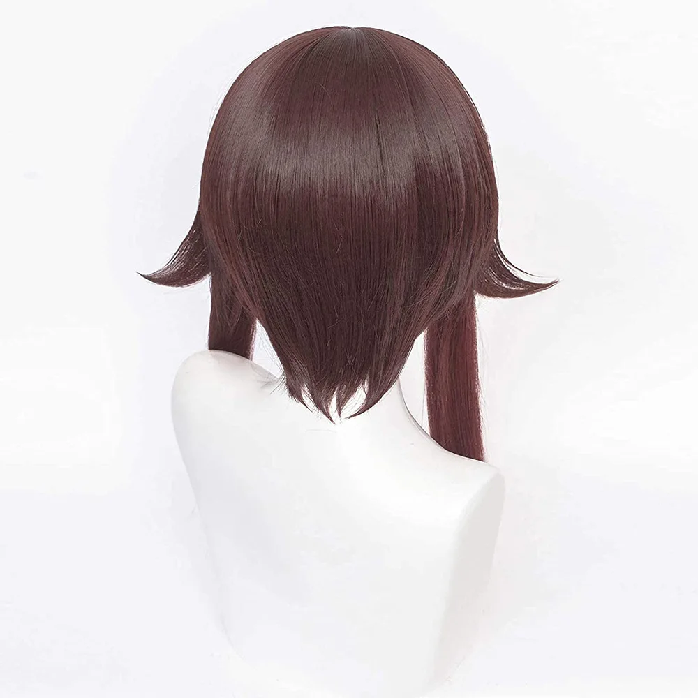 Hu Tao Cosplay Wig 43inches 110cm Long Brown With Ponytails Genshin Impact Hutao Heat Resistant Synthetic Hair Wigs + Wig Cap funny halloween costumes
