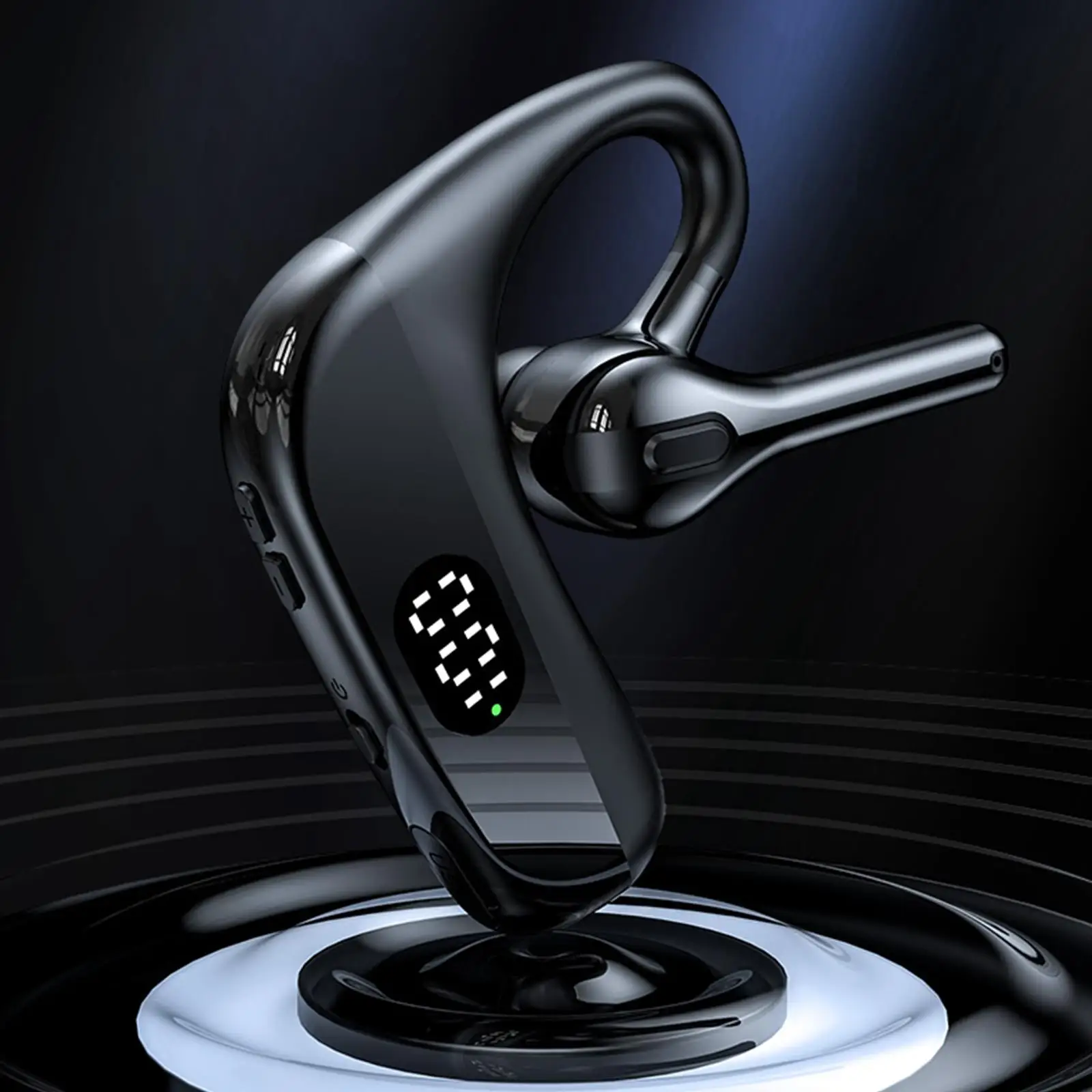 Waterproof Bluetooth Headset Ear Hook Lightweight Built-In HD Microphone Hands Free Earbud Earphones for Smartphones Driving