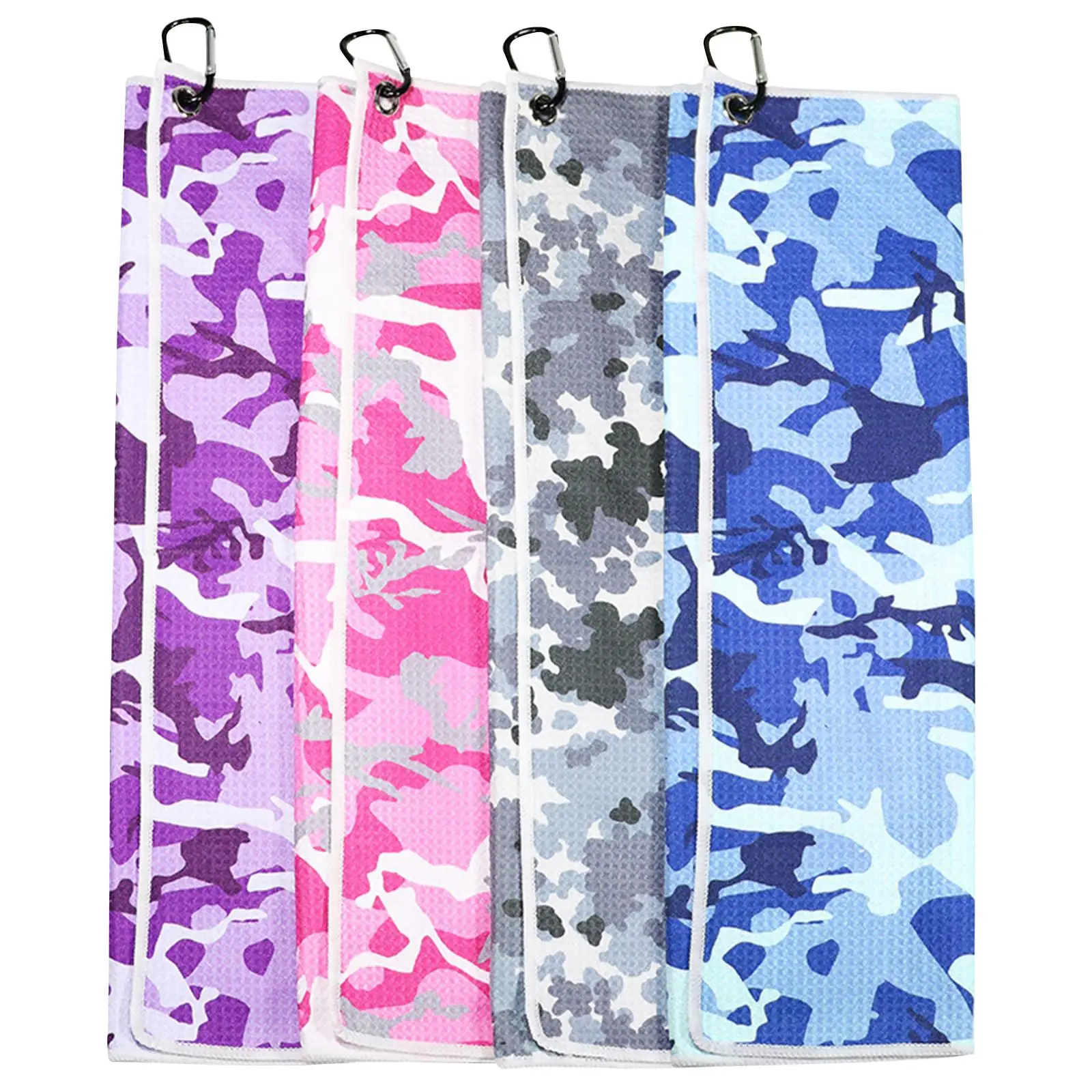 Camo Golf Towel for Golf Bag with Clip Waffle Pattern Cleaning Towels Super