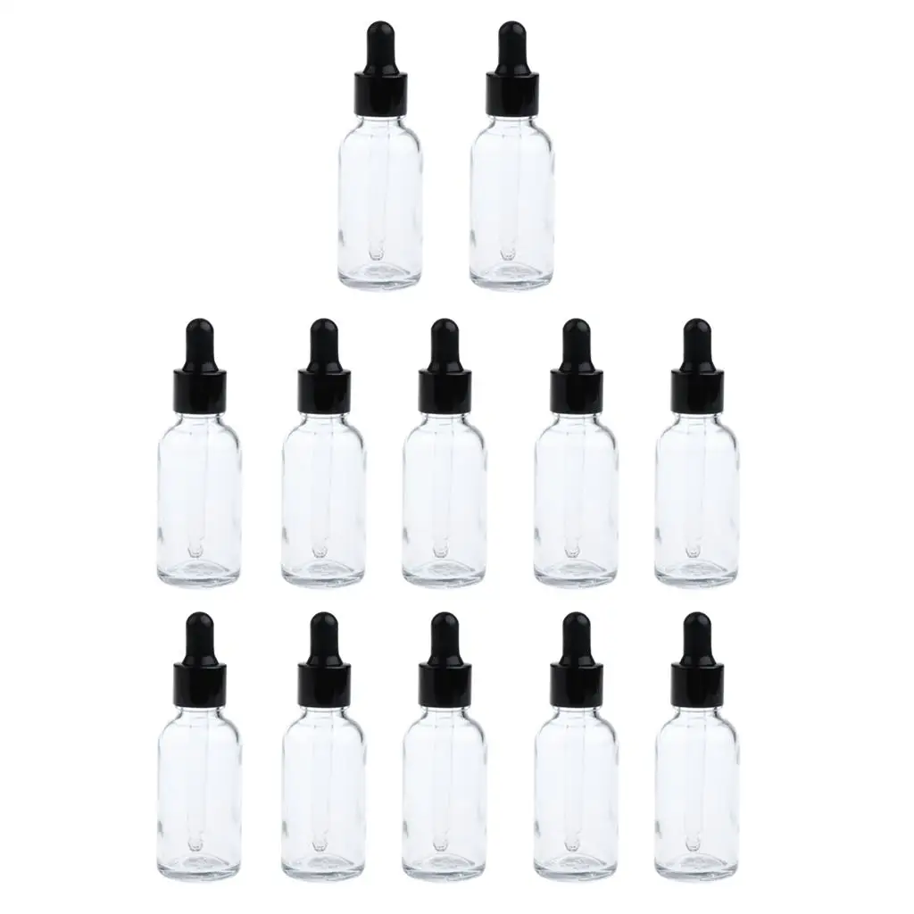 12PCS 30ml Empty Glass Dropper Bottle for Essential Oil Eye Drop  Vial