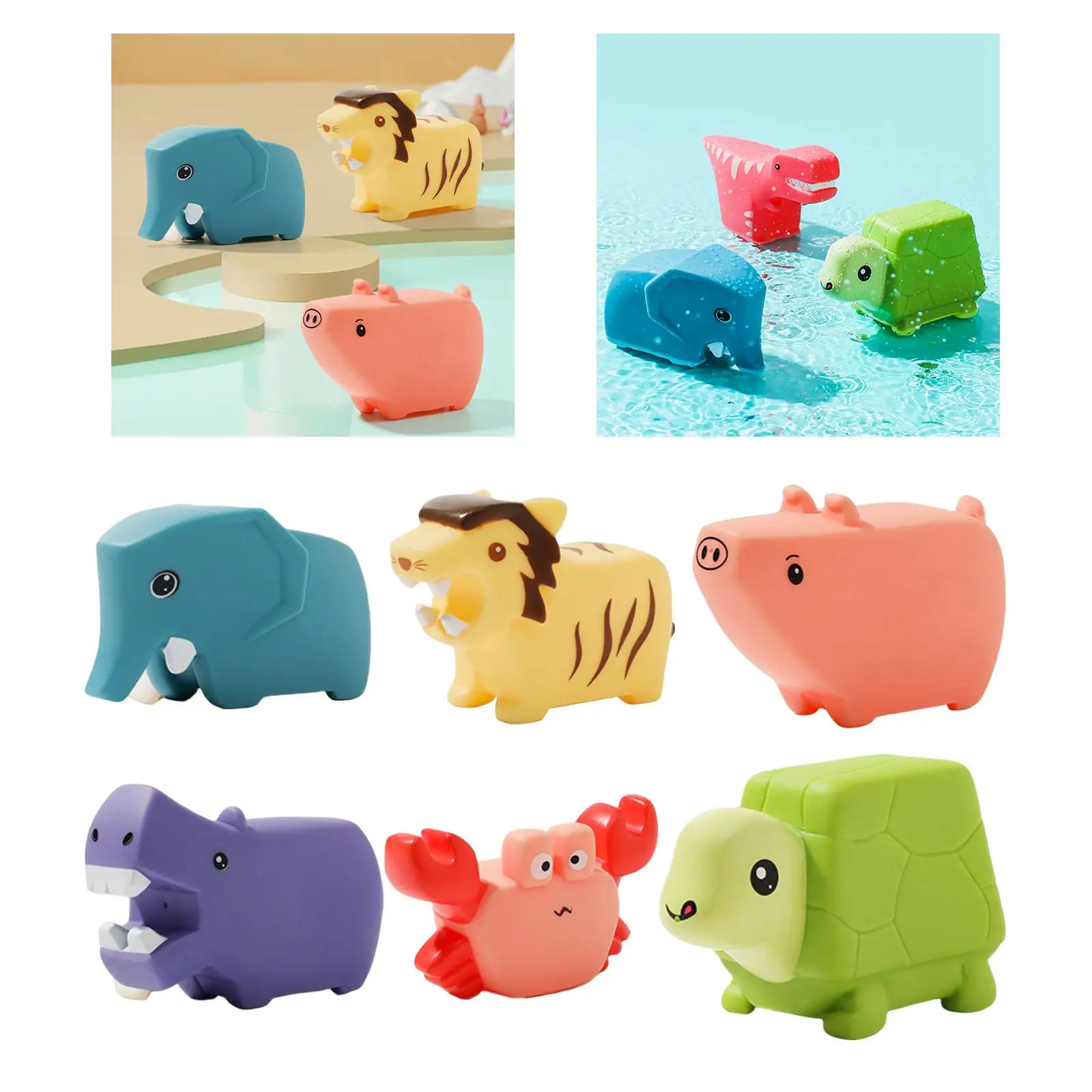 3 Pieces Little Animal Squirts Fun Bath Toys Funny Gift Kids Wash Swimming Water Cute Animals Bath Toy for Baby
