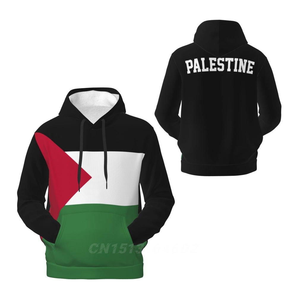 Title 5, Winter Warm Palestine Flag 3D Fleece Hoodie Wit...