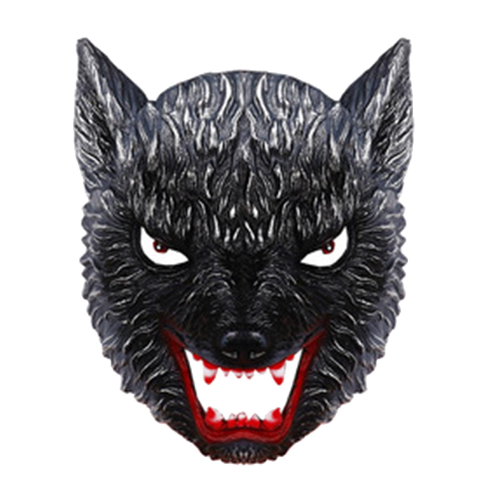 Halloween Wolf Mask Masquerade Cosplay Costume Accessories Party Supplies Animal Werewolf Half Face for Adults Movie Theme