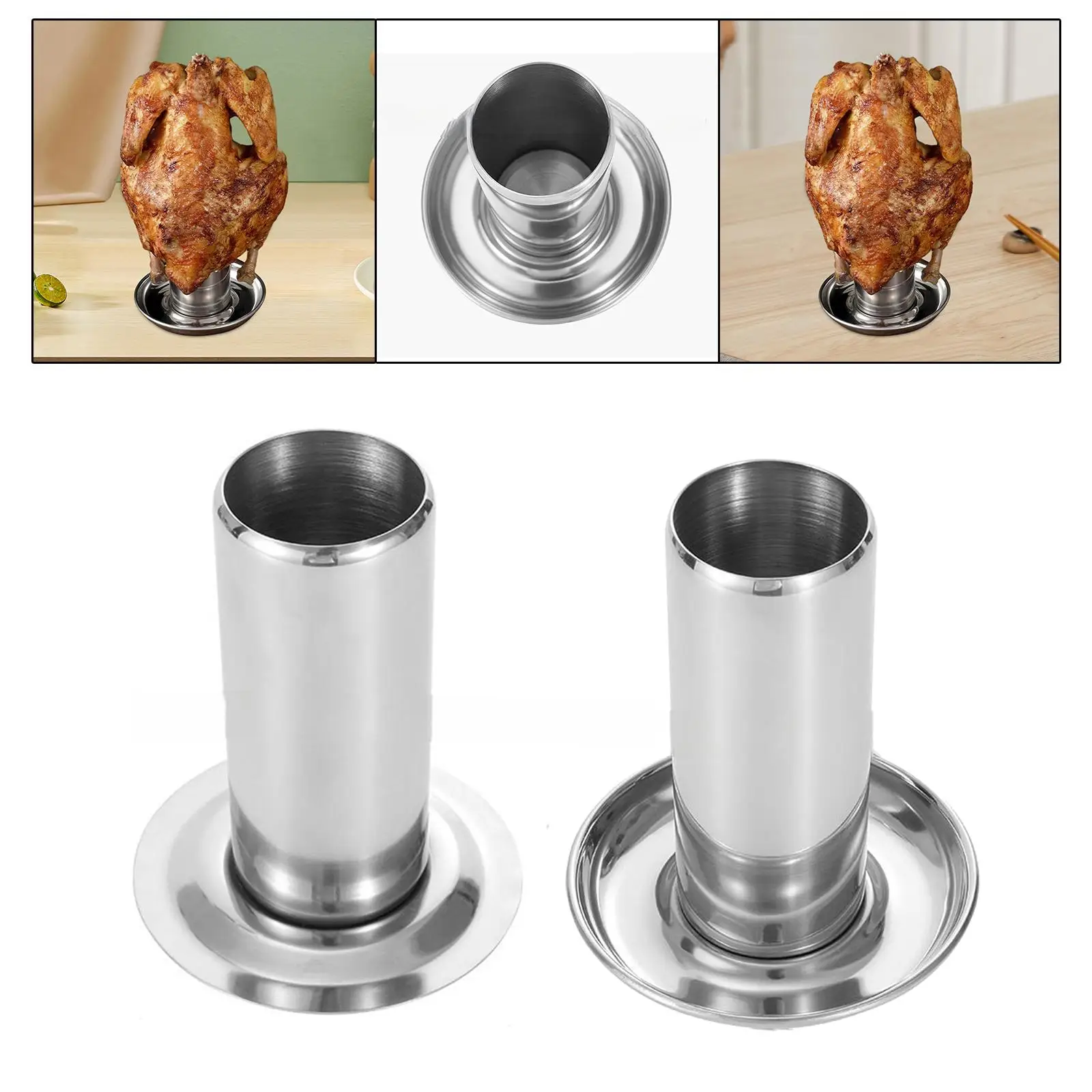 Stainless Steel Grill Beer Chicken Holder, Roaster Grill Rack, Barbecue Grill Turkey Roasting Rack Outdoor BBQ Tool