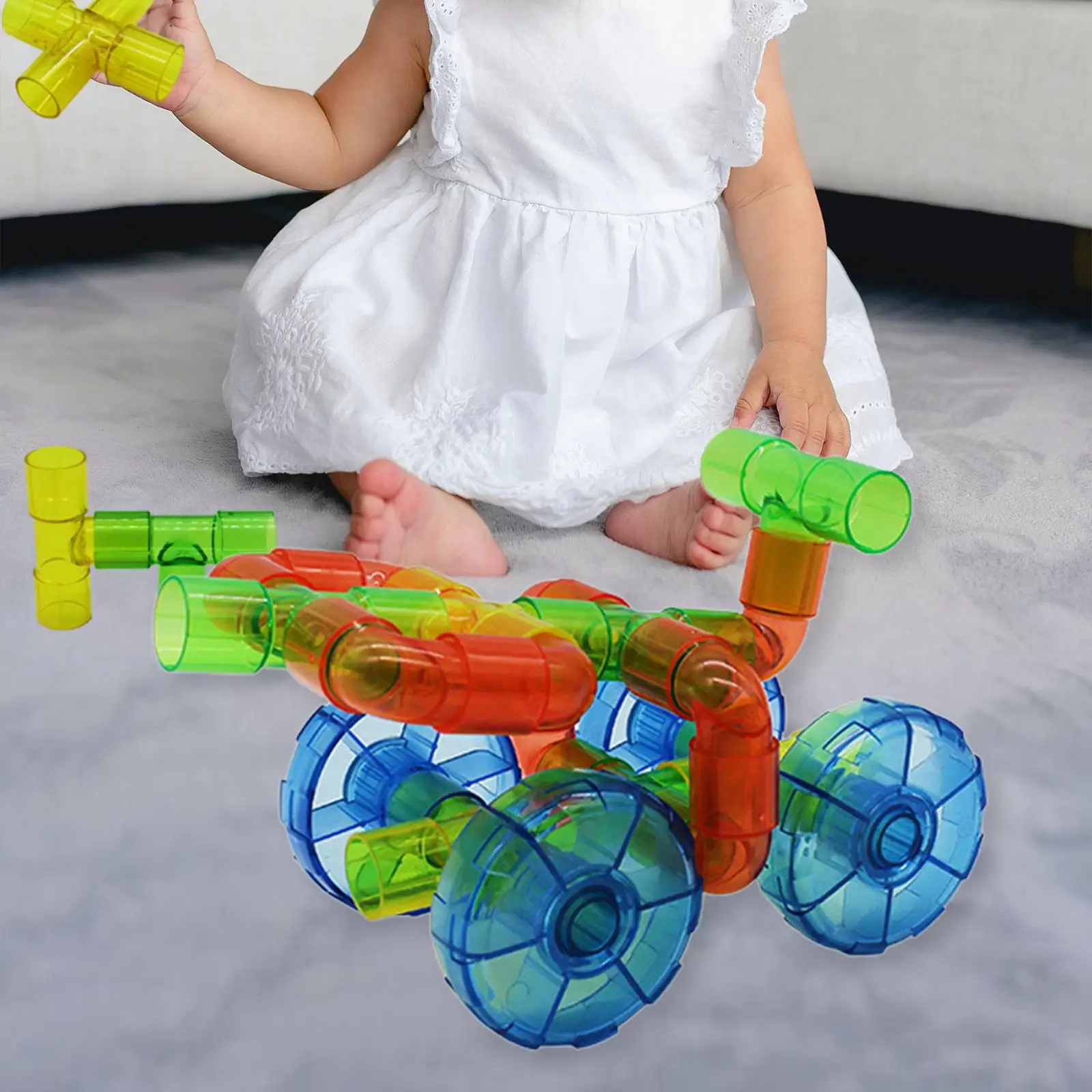 Pipe Tube Blocks Toy Learning Toy Sensory Toy for Girls Preschool Kids