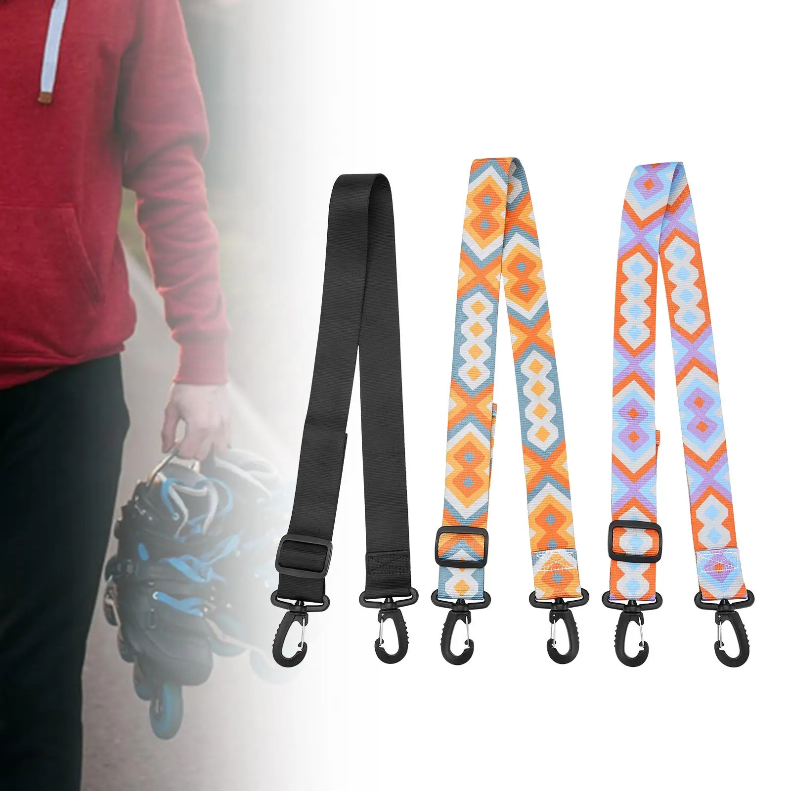 Ski Boot Strap Roller Skating Carrying Tool Snowboard Strap with Hook Ski Boot Carrier Straps for Skiing Bags Accessories