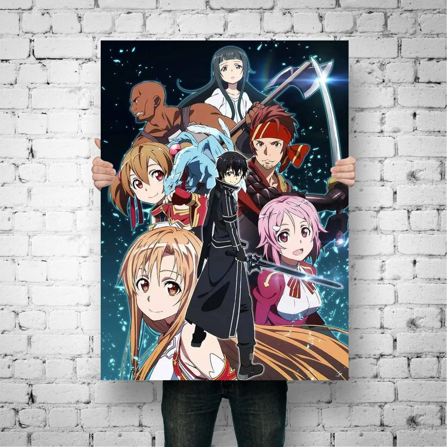 Sword Art Online Sao Kirito Asuna Anime Poster Decorative Canvas Room Poster
