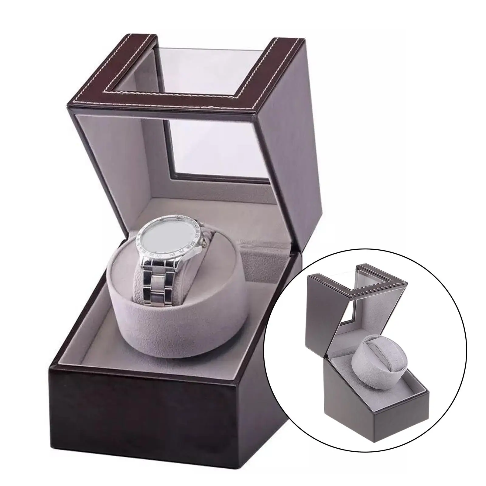 Mini Automatic Watch Winder Winding Box Display Organizer with Quiet Motor Jewelry Storage for Mechanical Watch Wristwatch