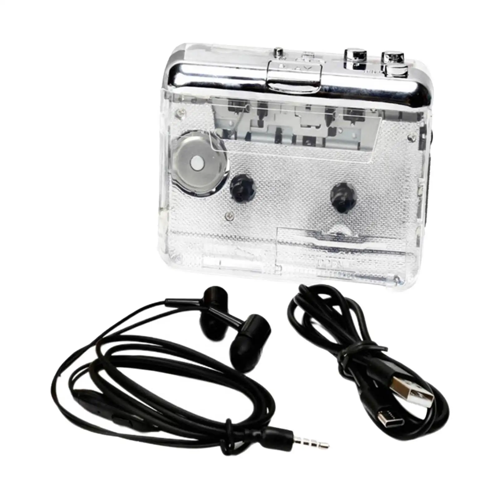 USB Cassette Tape to MP3 CD Cassette Player Type C Cable Powered Batteries Powered Converter for Laptop PC for Windows XP/7