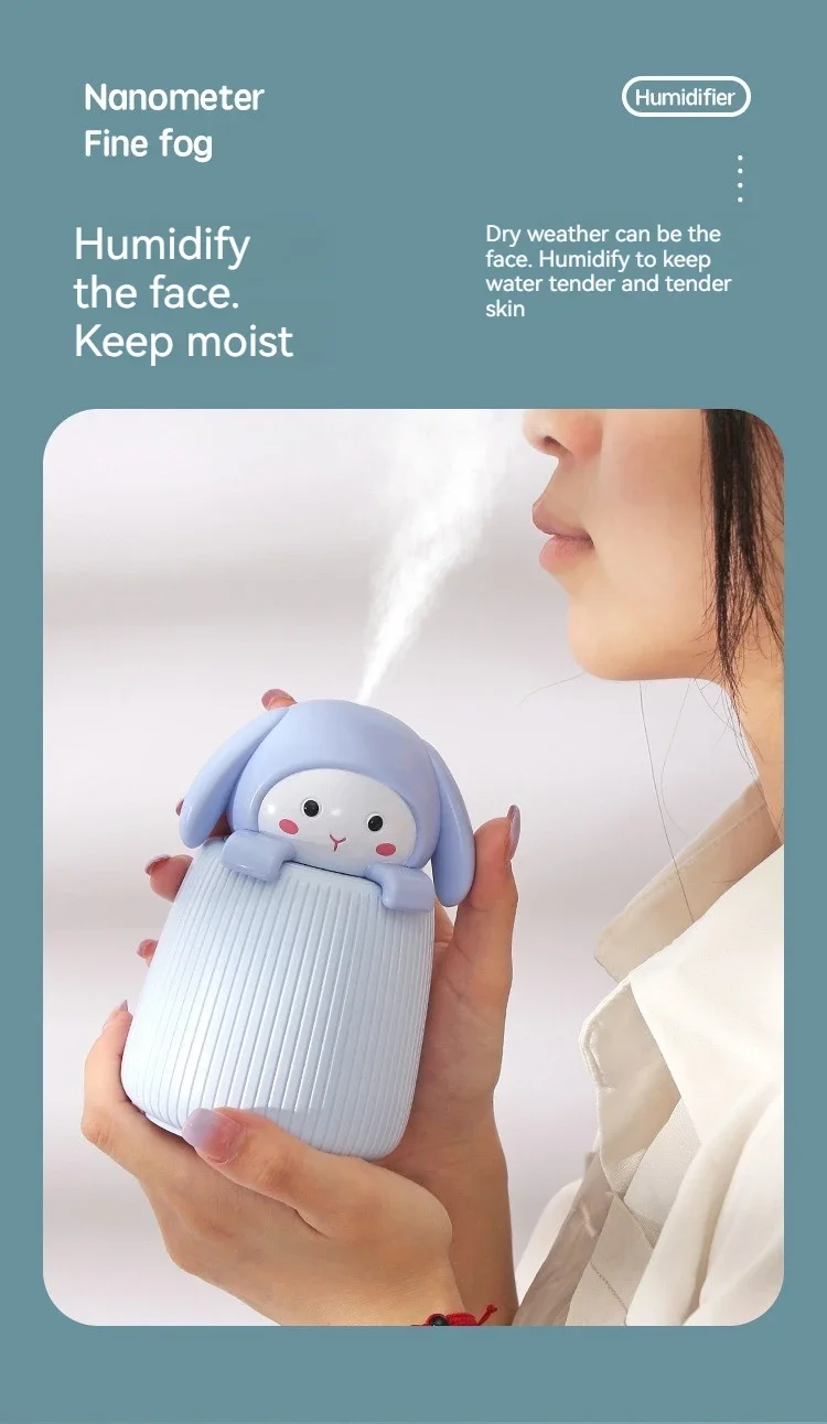 Title 7, Cartoon cute rabbit desktop humidifier two-gear...