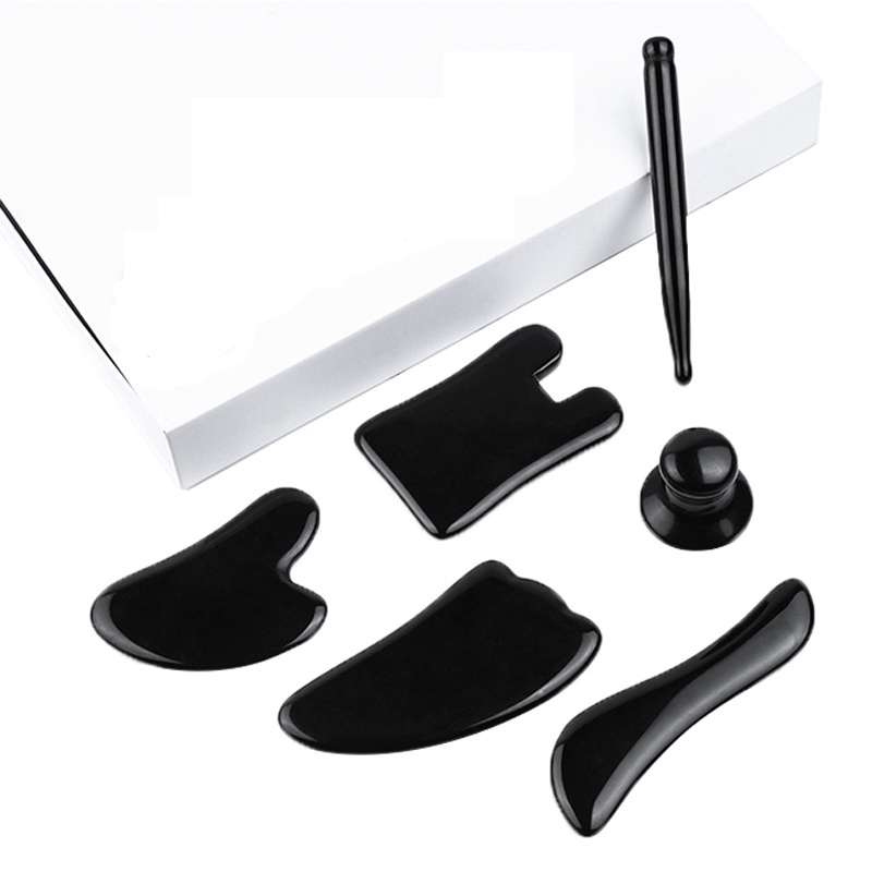 Best of Natural Obsidian Stone Facial Gua Sha Gouache Scraper Tool SPA Massager Acupuncture Facial Beauty Skin Care Fades Wrinkles Spots Reviews & Tips - Image 2