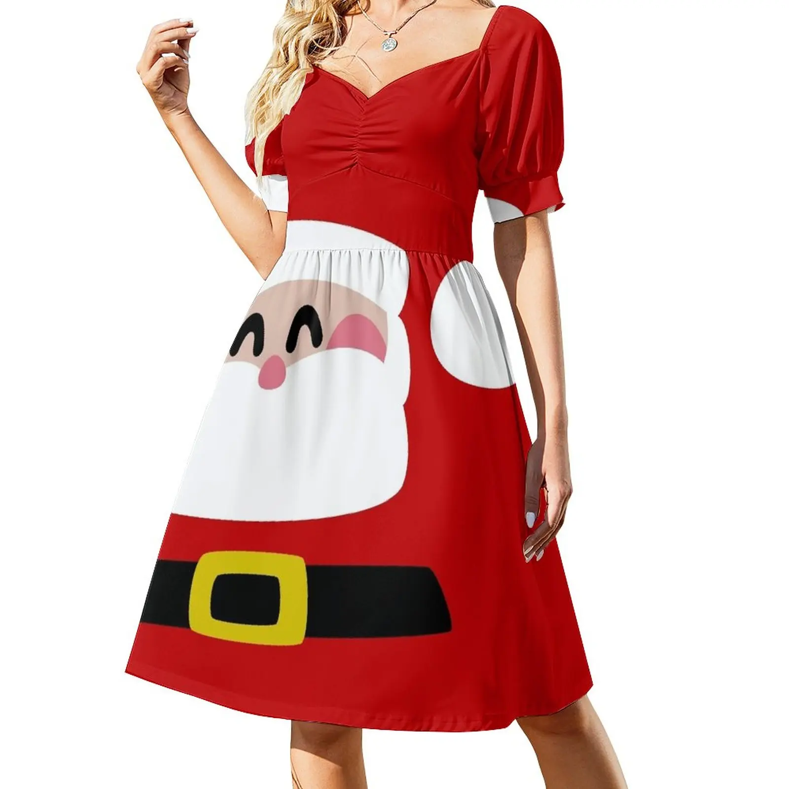 Merry Christmas Santa Claus Sleeveless Dress Women's