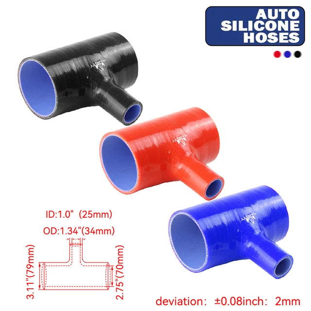 2.75 to 2.75 Silicone Hose 70mm to 70mm T Shape Tube Pipe for 25mm ID BOV  - AliExpress
