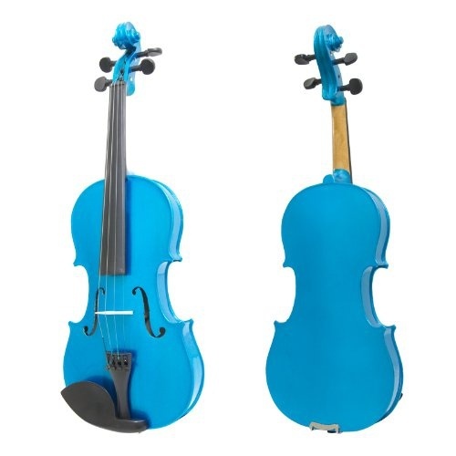 Title 18, BOWORK Full Size Violin Outfit Blue 4/4 Student...