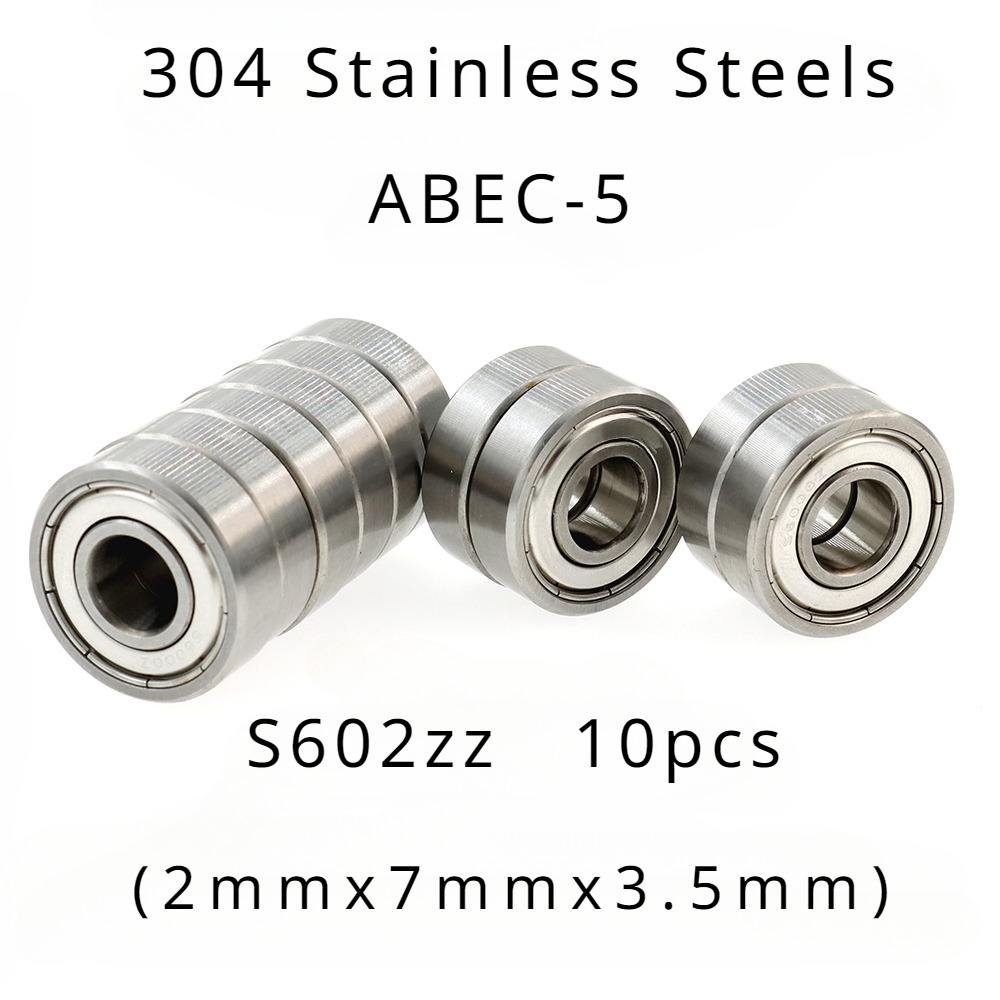 Description Picture 3 of itemHigh Performance 304 Stainless Steel ABEC-5 Deep Groove Ball Bearings - S602zz 2mmx7mmx3.5mm of 10pcs, Stainless Steel