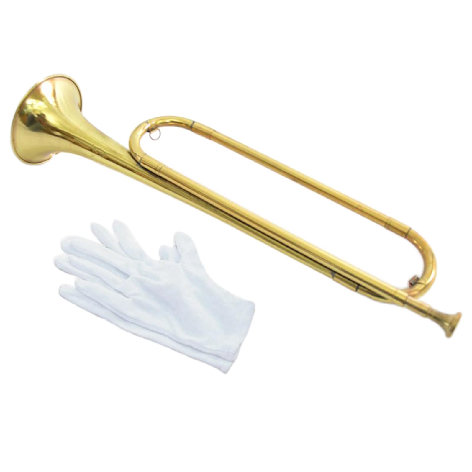 Title 3, BB Bugle Brass Musical Instrument with Gloves f...