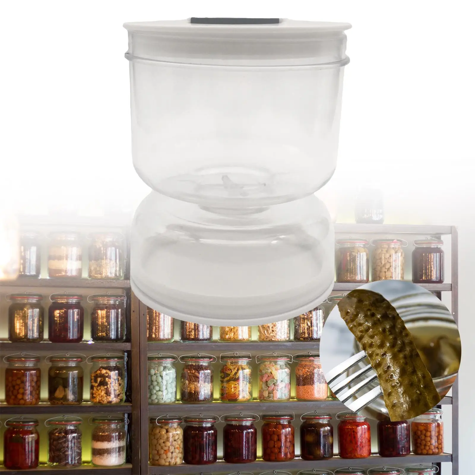 Olive Hourglass Jar Airtight Kimchi jar Accessories Juice Separator Pickle Flip