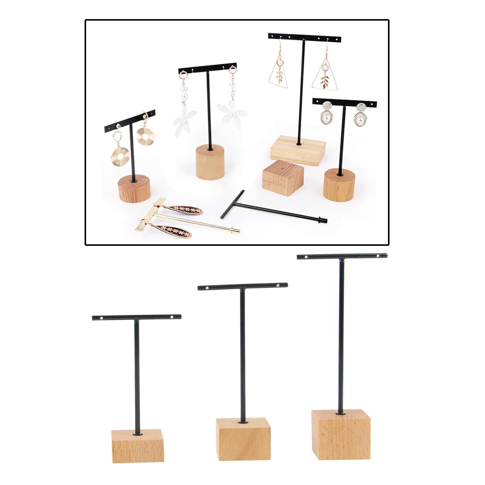 3pcs Fashion T- Jewelry Display Stand Jewelry Organizer Retail Display Stand Tabletop Jewelry  for Bracelet Earrings Studs