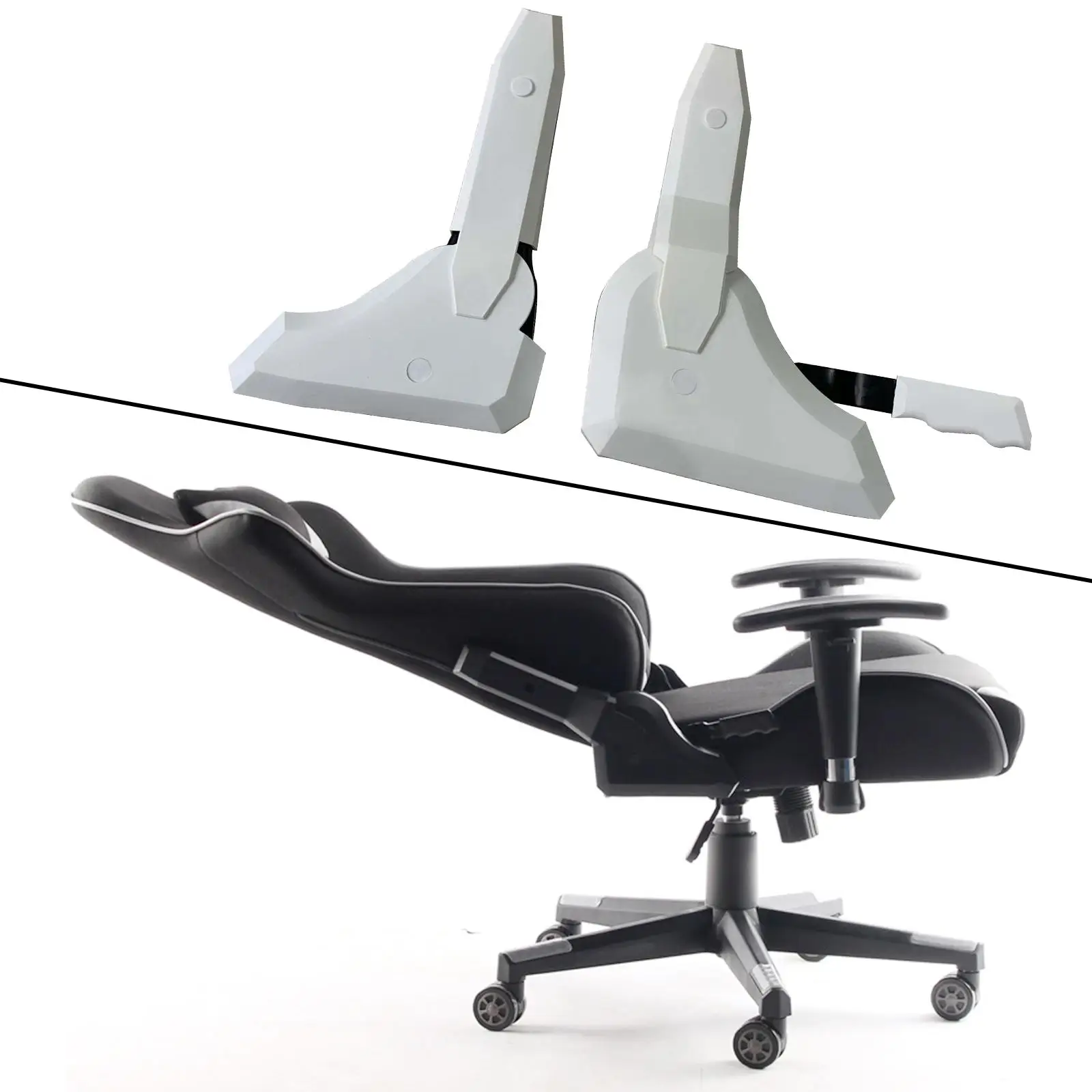 2 Pieces Gaming Chair Angle Adjuster Heavy Duty PU Leather Gamer Chair Easy to Install 180 Degree Angle Adjuster for Gaming Seat