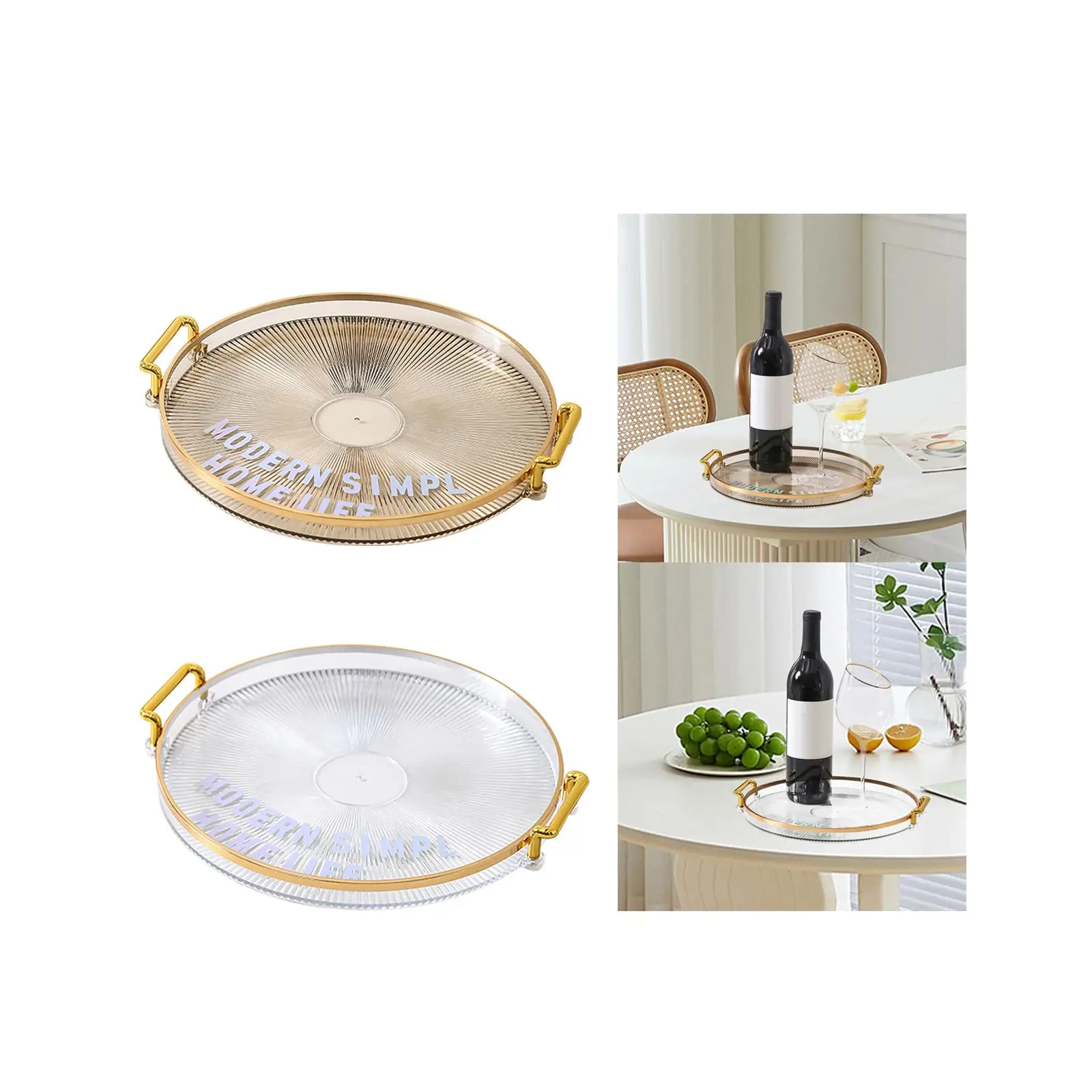 Multifunction Serving Tray with Handles Party Serving Platter Cake Stand for Pantry Table Centerpiece Dining Table Bathroom Home