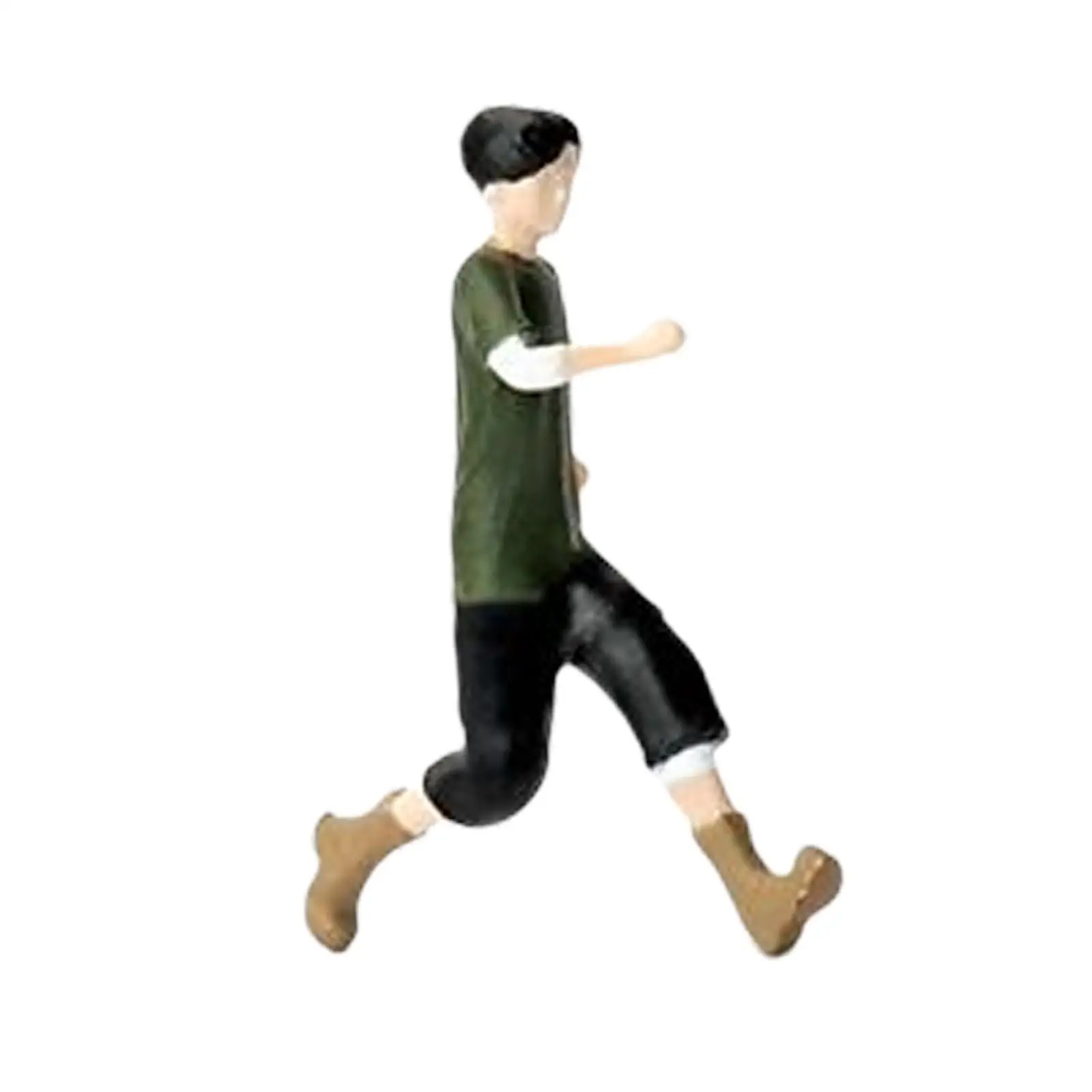 Miniature 1/64 Scale Model Toy Tiny Running Boy for Dollhouse Decor Collectibles